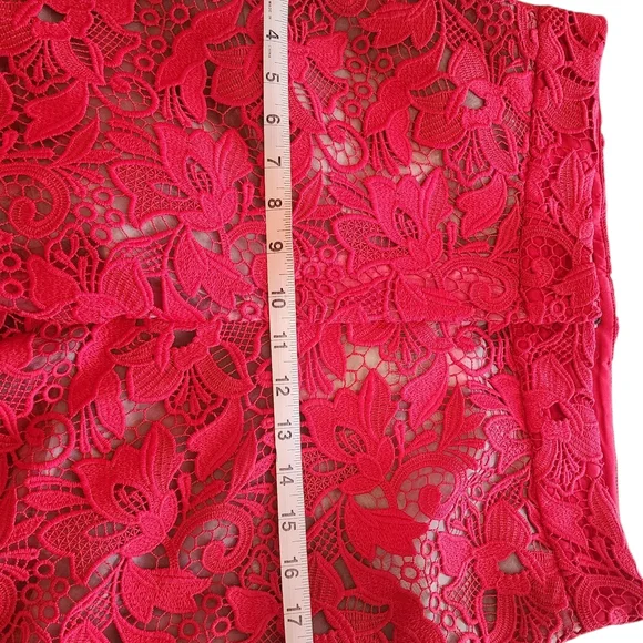 Mango Red Lace Wide Leg Pants - Picture 9 of 10
